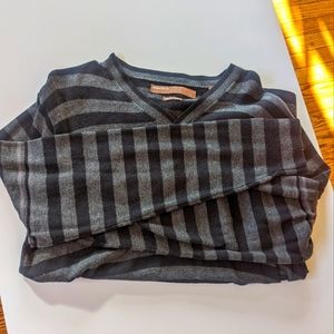 Perry Ellis sweater merino black grey long sleeve medium